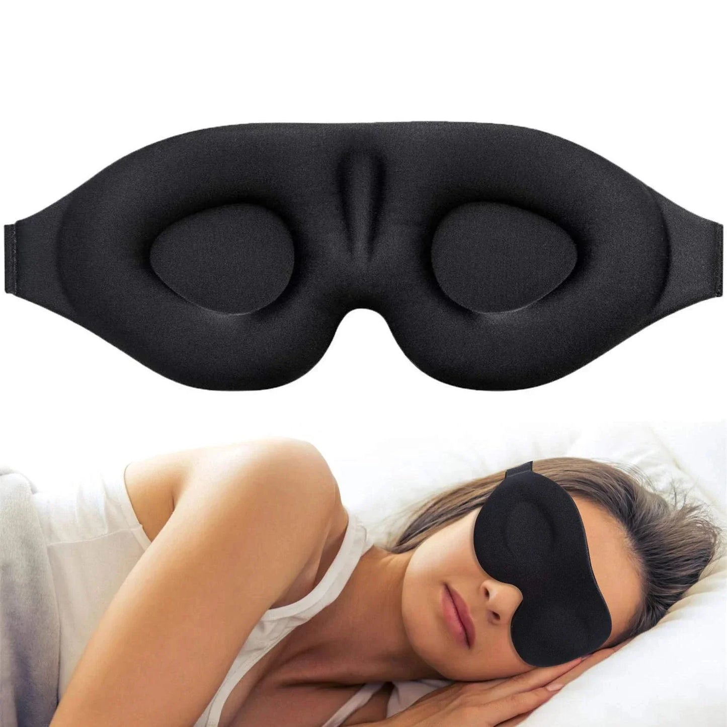 Masque de Sommeil 3D – Noir Total & Confort Absolu